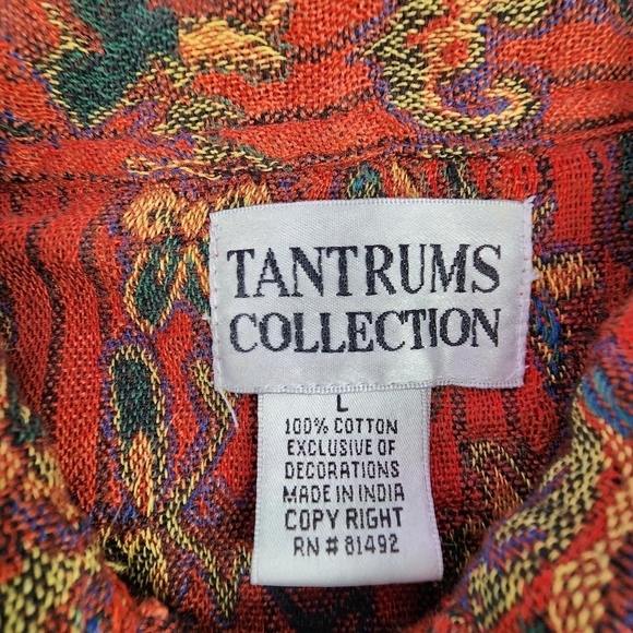 Vintage Tantrums Collection Embroidered Button Down Tapestry Jacket Size Large - Picture 6 of 13